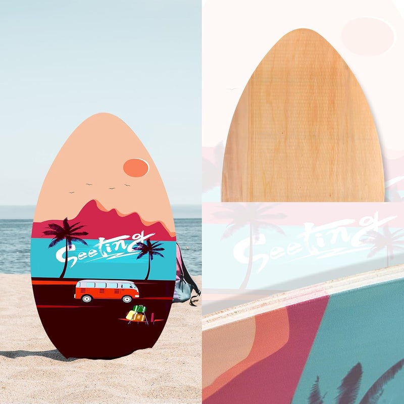Seething 35 Inch Skimboard with High Gloss Coat Wood Skim Board for Beginners,Kids, Teenagers, Adults and All Skimming - Image 5